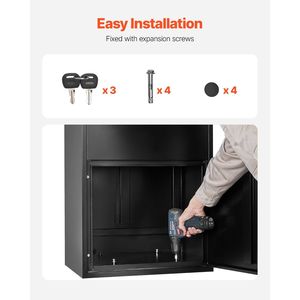 Armadietti per Consegna Pacchi in Acciaio Zincato, Cassetta Postale da 47,2 Pollici, Contenitore Antifurto per Esterno - Product Image 5