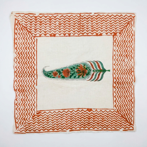 Serviettes en coton imprimées à la main, écologiques, linge de table artisanal pour mariages et dîners raffinés, décoration de cuisine durable - Product Image 1