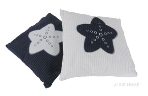 Anne Home - White Pillow <b>Blue</b> Star set of 2 Decorative <b>Throw</b> Pillows for Sofa Home Decor 41.91Lx41.91Wx12.7H cm - Product Image 4