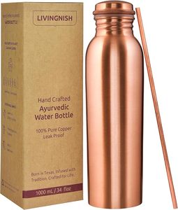Honeycomb Pattern Pure Copper Water <b>Bottle</b> with White Gift <b>Box</b> Antique Finish Hexagon Embossed Copper Flask Ayurvedic Wellness - Product Image 6