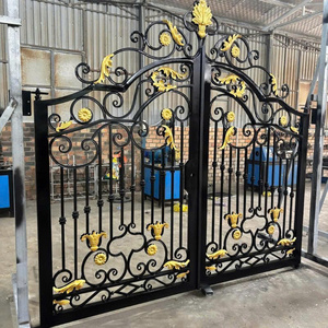 Puerta de Entrada de Hierro Forjado de Lujo con Elegantes Adornos, Tamaños Personalizados, Acabado con Recubrimiento en Polvo para Villas y Entradas de Propiedades - Product Image 3
