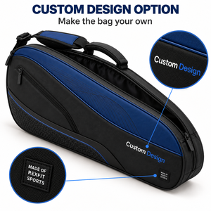 Bolsa de Transporte para Raqueta de Squash Azul Marino Personalizada con Compartimento Frontal con Cierre y Asas de Transporte Prácticas para Entrenamiento y Viajes - Product Image 3