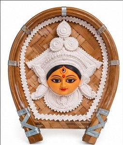 Durga Wooden Wall <b>Hanging</b> Carved Rattan Frame Traditional Style Multifunction Living Room Decor Single Hook Type Installation - Product Image 2
