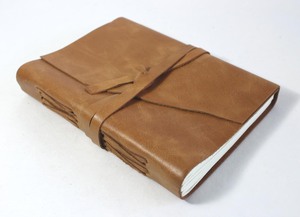 Carnet en cuir marron A5 personnalisable, fait main, papier en coton recyclé, couverture rigide, impression personnalisée, agenda, cadeau, 100 feuilles - Product Image 2