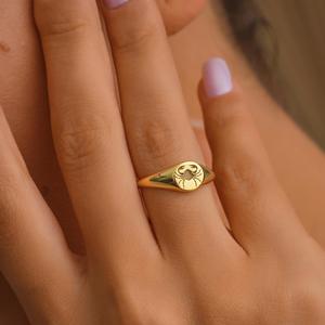 Anillo Unisex Minimalista con Símbolo del Zodiaco Escorpio en Plata de Ley 925 y Baño de Oro de 14k, Joyería al por Mayor - Product Image 6