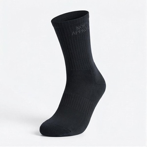 North Approach Crew <b>Socks</b> Solid Black Breathable <b>Running</b> <b>Socks</b> for Adults Summer Season - Product Image 1