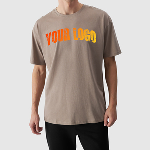 Camiseta de algodón 100% de alta calidad, personalizada OEM, para hombre, de corte holgado, estampada, unisex, estilo urbano, extragrande. - Product Image 1