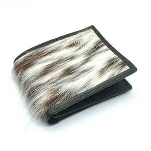 Portefeuille en cuir véritable noir de luxe fait main pour homme, portefeuille fin - Product Image 1