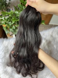 Prix de gros paquets de cheveux ondulés naturels doublement étirés extensions de cheveux naturels non chimiques sans enchevêtrement du Vietnam - Product Image 3