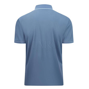 Polo de golf de alta calidad con cremallera de un cuarto para hombre, tejido básico de mezcla de algodón con un aspecto deportivo transpirable. - Product Image 2