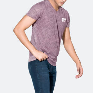 T-shirt pour homme élégant et décontracté à col en V, en coton premium, tissu doux et respirant pour un look streetwear - Product Image 3