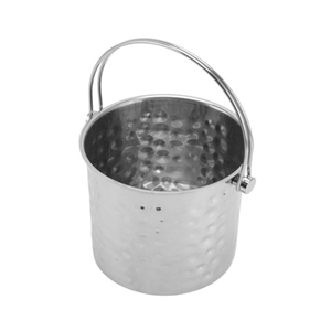 Cubo de hielo martillado de acero inoxidable moderno, mango de cuero personalizable, capacidad de 5L, patrón Floral sostenible para fiestas en casa - Product Image 2