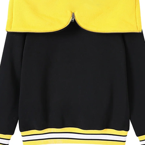 Sudadera con Capucha Personalizada con Bloques de Color |   Sudadera con Capucha Holgada de Estilo Urbano para Hombre con Bolsillo Canguro en Contraste y Dobladillo a Rayas OEM - Product Image 2