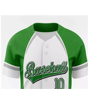 Maillot de baseball blanc et vert à manches courtes, imprimé par sublimation, respirant, coupe classique, unisexe, adultes, toutes saisons - Product Image 6