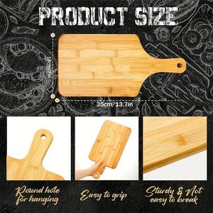 Planche à pizza en bambou pour la maison, plateau à pain et fruits, planche à découper en bois pour une découpe pratique - Product Image 2