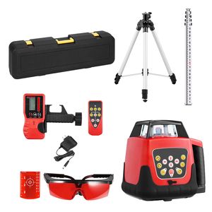 Kit Livella Laser Rotante 1650Ft 360 Gradi Autolivellante Rosso Orizzontale con Treppiede, Ricevitore, Telecomando e Scala - Product Image 1