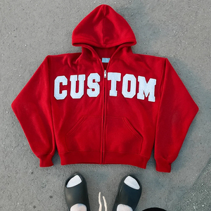 Sudadera con capucha Glory Custom Distressed Embroidery Oversized Sun Fade de primera calidad, 100% algodón, con hombros caídos, para ropa urbana OEM - Product Image 2