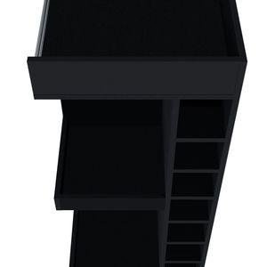 Mobile Bar Angolare Nero con Portabottiglie e Ripiano Aperto - Product Image 4