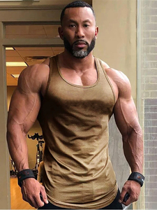 Men's Fitness Running Tank <b>Tops</b> Plain Solid Knitted <b>Mesh</b> Breathable Sleeveless Quick Dry Gym Singlets for Bodybuilding Workout - Product Image 5