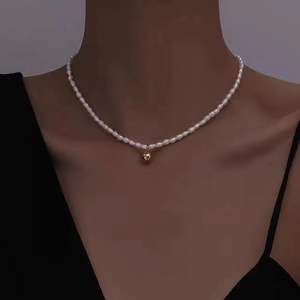 Collier en perles naturelles d'eau douce pour Xiaomi, pendentif de style chinois, doux, élégant, tempérament, ensemble de bijoux deux pièces - Product Image 4