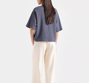Women's Short Sleeve Cotton Jersey T-Shirt Casual Solid Color Regular Fit Knitted Plain Dyed <b>Top</b> - Product Image 2
