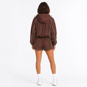 Chaqueta cortavientos unisex personalizada de talla grande, conjunto deportivo para exteriores, chaqueta con cremallera de un cuarto para mujer, pantalones cortos, chaquetas ligeras y transpirables para hombre - Product Image 2