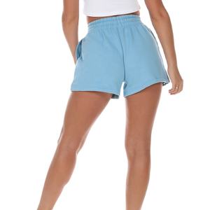 Pantalones cortos de yoga para mujer con cintura elástica y logotipo personalizado, pantalones cortos de motorista informales con diseño de pierna diagonal al por mayor para mujer - Product Image 3