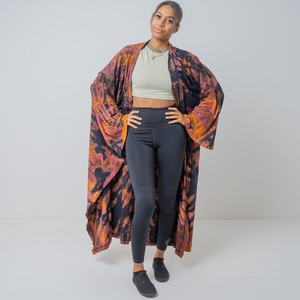 2025 nuevo vestido de Kimono Sexy Kimono largo bata verano Unisex Kimono mujeres altas vacaciones aspecto Tie Dye Kimono - Product Image 1