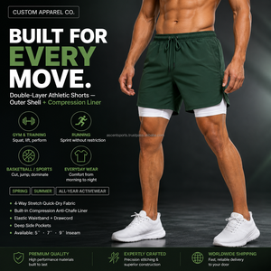 Custom Color Combination Double <b>Layer</b> Basketball Shorts Soft Microfiber Blend Seamless Inner Liner Drawstring Waistband Sports - Product Image 6