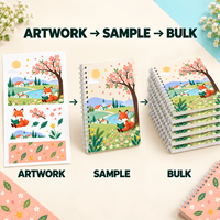 Carnet à spirale personnalisé LABON avec couverture illustrée en couleur, coins arrondis, pages vierges à spirale blanche, journal créatif, cadeau