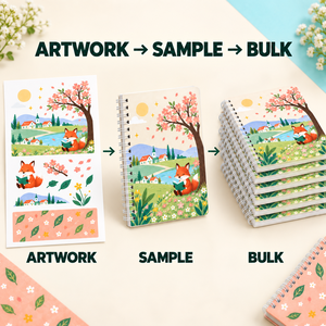 สมุดโน้ตสันห่วงแบบสั่งทำ LABON ปกพิมพ์สีเต็มรูปแบบ มุมโค้งมน หน้ากระดาษเปล่าสีขาว สมุดบันทึกสร้างสรรค์ ของขวัญ - Product Image 4