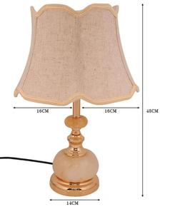 Lámpara de Mesa de Cerámica Tradicional con Pantalla de Tela Beige, Forma Empire, Luz Cálida, Uso Residencial - Product Image 4