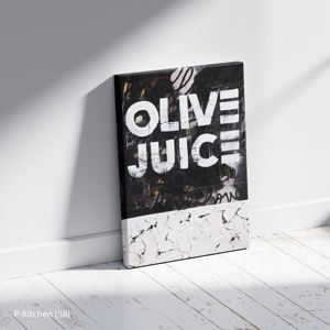 Impresión en lienzo para cocina, póster con ilustración tipográfica de jugo de aceitunas, obra de arte minimalista para decoración de pared de cocina - Product Image 3