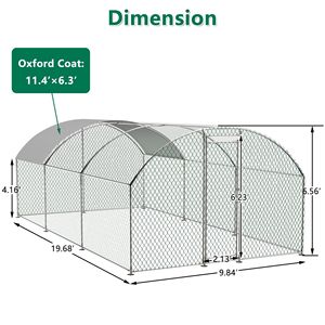 Grand poulailler métallique en forme de dôme avec couverture imperméable anti-UV, poulailler extérieur, enclos pour poules - Product Image 2