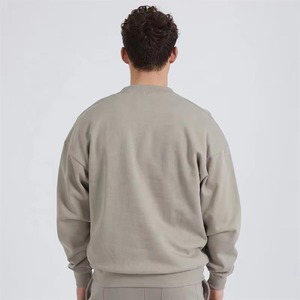 Sudadera con capucha personalizada para hombre, de algodón grueso, estilo urbano, para invierno, OEM, al por mayor, para hombre, oversize, cuello redondo, color liso - Product Image 2