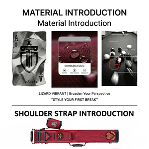 Étui de queue de billard étanche en CORDURA Vibrant <span class=keywords><strong>Scarab</strong></span> 3B4S avec rangement 7 trous, sac de queue de billard rigide premium et boîte pour 1/2 queue - Product Image 3
