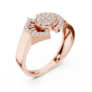 Luxury Rose <b>Gold</b> Diamond Halo Statement <b>Ring</b> for Men & Women | Elegant Designer <b>Cocktail</b> Engagement Jewelry <b>Ring</b> - Product Image 4