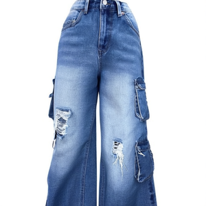 Jean pour femme respirant, taille mi-haute, coupe skinny ample, en denim de coton extensible, 6 poches, XXS, surstock, pantalon de mode - Product Image 3
