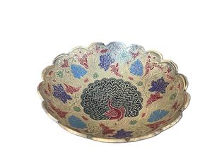 Handmade Oriental <b>Metal</b> <b>Bowl</b> With Color Enamel Floral Design For Food Serving Presents - Product Image 6