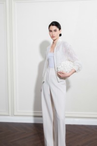 Pantalones de Pierna Ancha al por Mayor ODM ELYN, Elegantes, Estilo Minimalista, con Cierre Lateral, Cintura Alta, para Mujer - Product Image 5