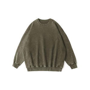Fabricant de sweats à effet délavé, broderie personnalisée, impression, col rond, vente en gros, fournisseur de vêtements de mode sur mesure - Product Image 3