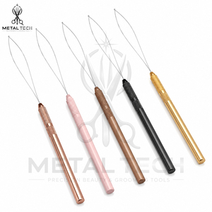 Top Product B2B Bulk Hair Extensions Installation Micro Loop Threader Wire <b>Puller</b> Needle Set Hairdressing Salon Supplies - Product Image 2