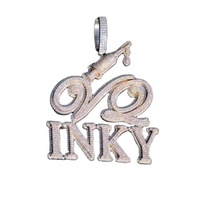 Collier Pendentif de Luxe Unisexe en Moissanite et Diamant Naturel Faits Main de Haute Qualité pour Fiançailles, Mariage, Anniversaire, Style Ice Craft - Product Image 1