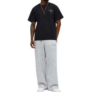 Customized <b>Mens</b> Logo Fleece <b>Trousers</b> Relaxed Fit <b>Drawstring</b> Waist Cuffed Sweatpants OEM Apparel Factory Wholesale Bulk Suppliers - Product Image 1