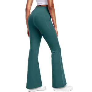 Leggings de yoga pour femmes WARISON INDUSTRIES, couleur unie, grande taille, respirants, sans couture, pantalons de course évasés pour femmes - Product Image 6