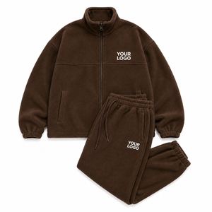 Conjunto de Chándal de Forro Polar Cálido para Hombre, Sudadera y Pantalones Jogger de Invierno, Ropa Deportiva Personalizada, OEM ODM, Venta al por Mayor de Fábrica - Product Image 1