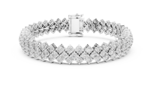 UNIQUE LAB GROWN ROUND CUT DIAMOND TENNIS BRACELET SET IN 18KT <b>WHITE</b> GOLD DAILY OFFICE WEAR WEDDING ENGAGEMENT FOR WOMEN - Product Image 3