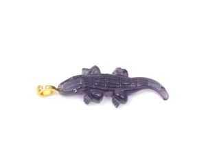 Colgante de Lagarto con Piedra Preciosa Natural, Chapado en Oro de 18K, con Cierre de CZ, 18x61mm, Colgantes Unisex con Temática Animal, para Fiestas y Uso Diario - Product Image 4
