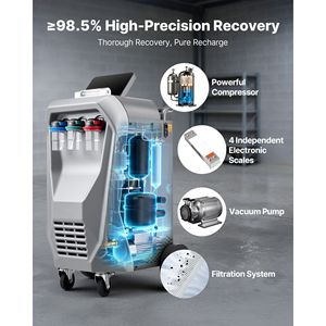 Macchina di Recupero Refrigerante R134a Completamente Automatica, Precisione 98,5%, Schermo Touch da 10,1 Pollici per Riparazione Auto e Recupero AC - Product Image 4