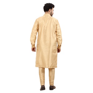 Men's Dupion <b>Silk</b> <b>Kurta</b> Pajama Set | Gold | Indian Ethnic Wear | Size 36-50 | Wholesale - Product Image 4